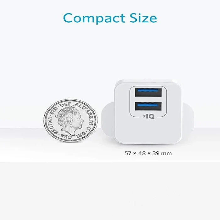 wall usb mini duo port charger